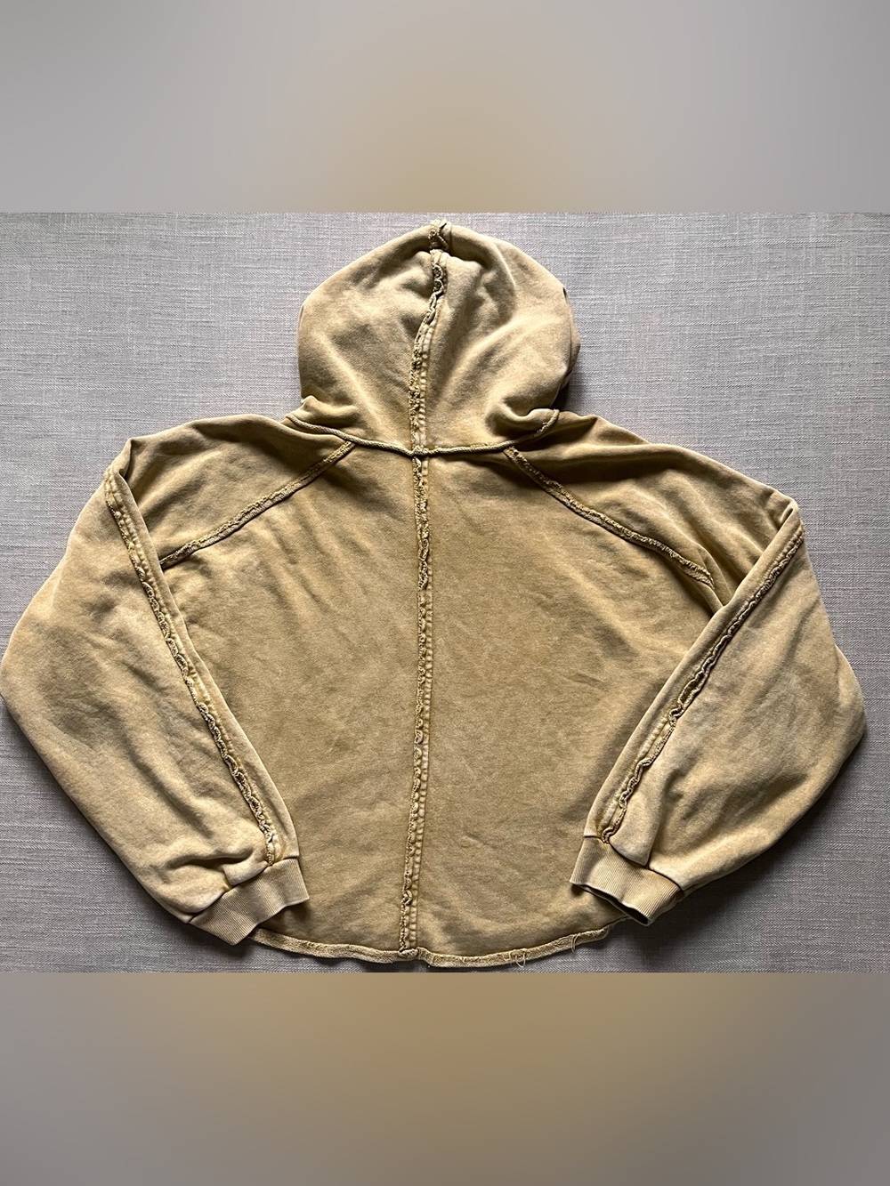 Free People Kara Cardi Zip Up Oversized Slouchy Cotton Hoodie in Golden Yellow - Picture 5 of 15